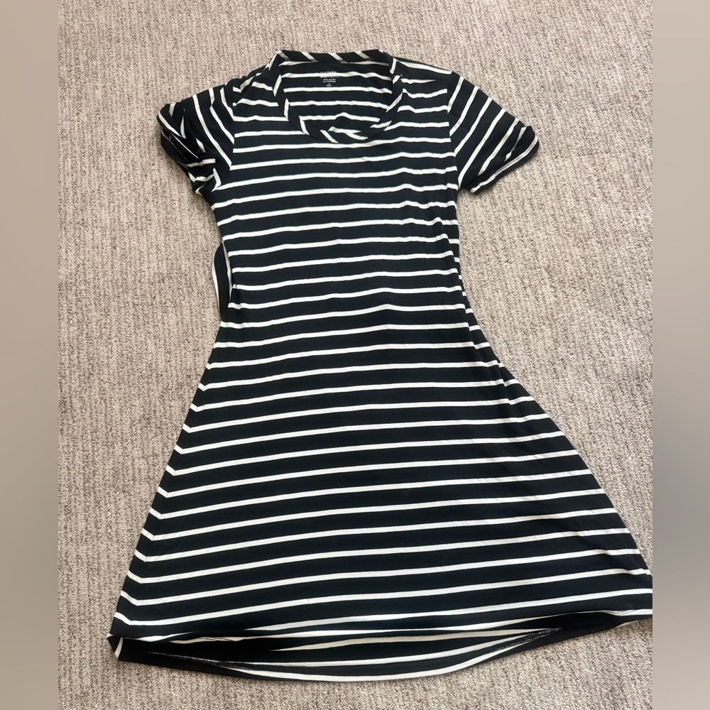 Market & Spruce Black and White A-Line Mini Dress